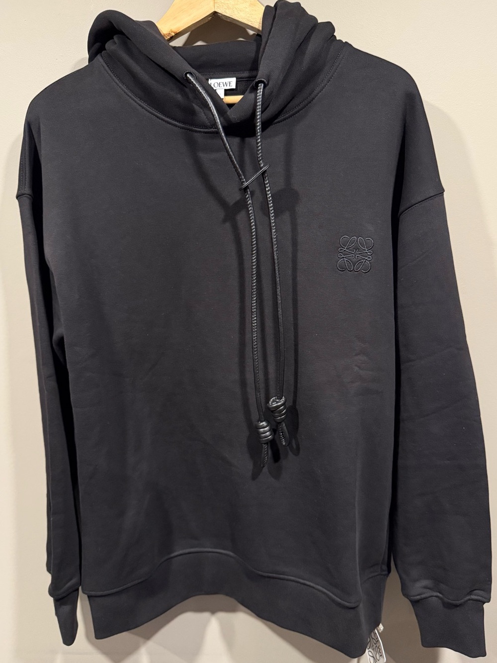 Loewe Black Embroidered Logo Hoodie